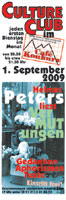 Plakat Culture Club Lesung im Café Konkurs, Helmut Peters