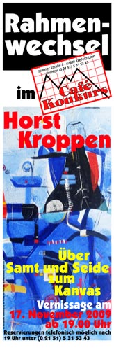 Plakat Rahmenwechsel im Café Konkurs Horst Kroppen