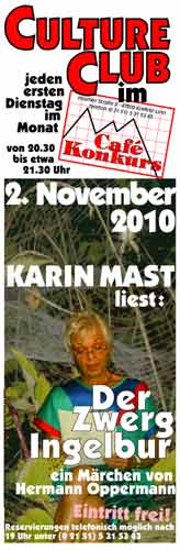 Kleinplakat Lesung Karin Mast